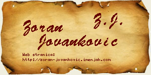 Zoran Jovanković vizit kartica